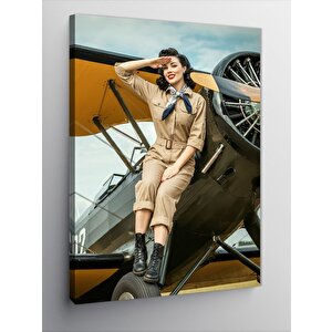 Kanvas Tablo Pilot Kadın 70x100 cm