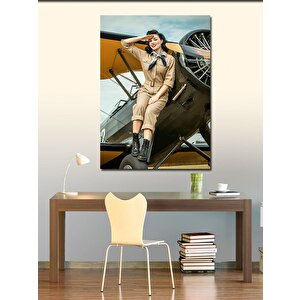 Kanvas Tablo Pilot Kadın 70x100 cm
