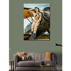 Kanvas Tablo Pilot Kadın 70x100 cm
