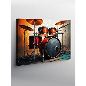Kanvas Tablo Kırmızı Davul Seti 50x70 cm