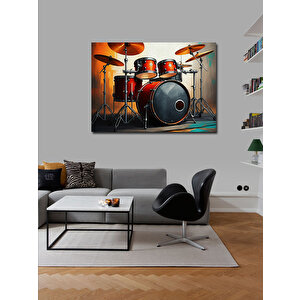 Kanvas Tablo Kırmızı Davul Seti 50x70 cm