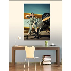 Kanvas Tablo Pilot Kadın 70x100 cm
