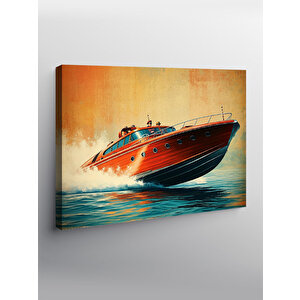 Kanvas Tablo Kırmızı Sürat Teknesi 50x70 cm