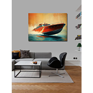 Kanvas Tablo Kırmızı Sürat Teknesi 50x70 cm
