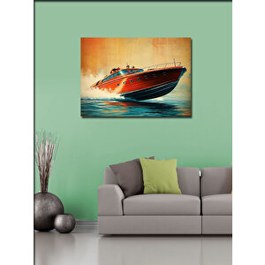 Kanvas Tablo Kırmızı Sürat Teknesi 50x70 cm