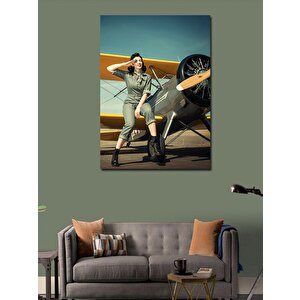 Kanvas Tablo Pilot Kadın 50x70 cm
