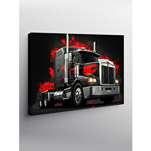 Kanvas Tablo Kırmızı Uzun Yol Tırı 70x100 cm