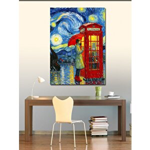 Kanvas Tablo Kırmızı Telefon Kulübesi 100x140 cm