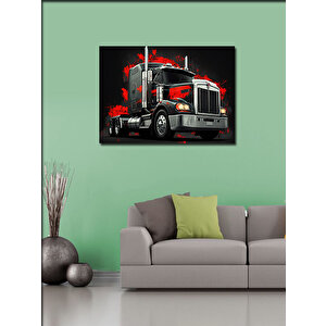 Kanvas Tablo Kırmızı Uzun Yol Tırı 50x70 cm