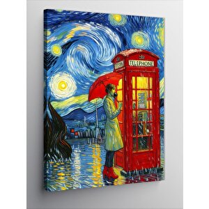 Kanvas Tablo Kırmızı Telefon Kulübesi 50x70 cm
