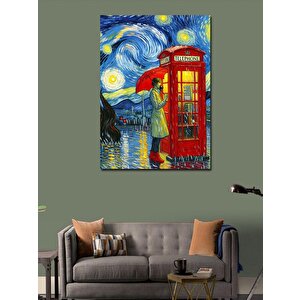 Kanvas Tablo Kırmızı Telefon Kulübesi 50x70 cm