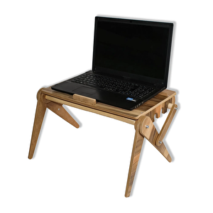 Ahşap Tasarım Katlanır Laptop Sehpası Çok Amaçlı Portatif Ayarlanabilir Rahle