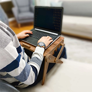 Ahşap Tasarım Katlanır Laptop Sehpası Çok Amaçlı Portatif Ayarlanabilir Rahle