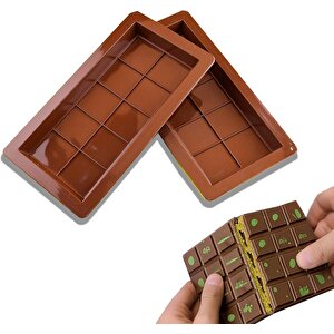 Dubai Çikolatası Kalıbı 15-11 Cm Çikolata Kalıbı 10 Bölmeli Bisküvi Kek Kalıbı