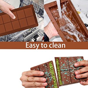 Dubai Çikolatası Kalıbı 15-11 Cm Çikolata Kalıbı 10 Bölmeli Bisküvi Kek Kalıbı