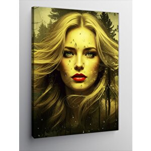 Kanvas Tablo Sarı Saçlı Kadın 50x70 cm