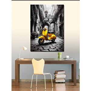 Kanvas Tablo Sarı Vespa Sokakta 50x70 cm