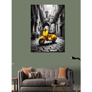 Kanvas Tablo Sarı Vespa Sokakta 50x70 cm
