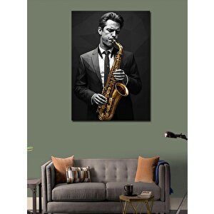 Kanvas Tablo Saksafoncu Adam 70x100 cm