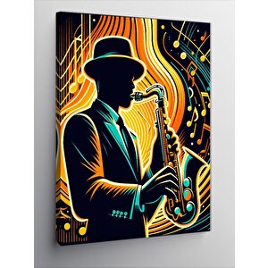 Kanvas Tablo Saksafon Çalan Adam 50x70 cm