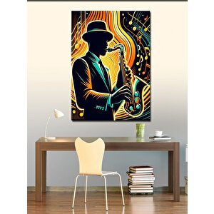 Kanvas Tablo Saksafon Çalan Adam 50x70 cm