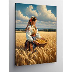 Kanvas Tablo Başak Tarlasındaki Kız 100x140 cm