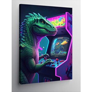 Kanvas Tablo Arcade Oyuncusu Dinozor 50x70 cm