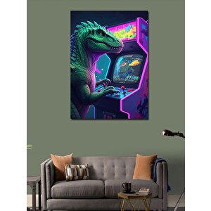 Kanvas Tablo Arcade Oyuncusu Dinozor 50x70 cm