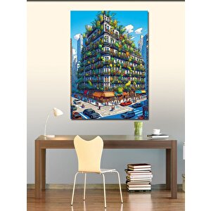 Kanvas Tablo Sarmaşıklarla Sarılı Bina 70x100 cm