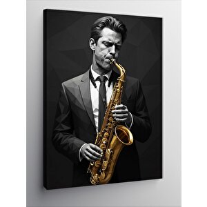 Kanvas Tablo Saksafoncu Adam 50x70 cm