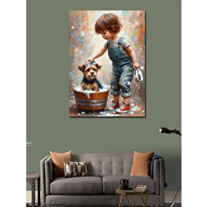 Kanvas Tablo Sarışın Kadın Ve Universe 70x100 cm