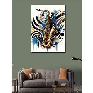 Kanvas Tablo Renkli Saksafon 70x100 cm