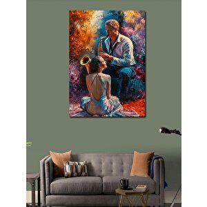 Kanvas Tablo Caz Yapan Adam Ve Dansçı Kadın 100x140 cm