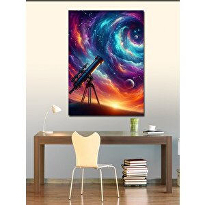 Kanvas Tablo Galaksi Ve Teleskop 100x140 cm