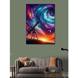 Kanvas Tablo Galaksi Ve Teleskop 100x140 cm