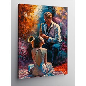 Kanvas Tablo Caz Yapan Adam Ve Dansçı Kadın 50x70 cm