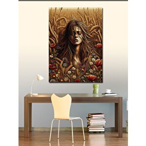 Kanvas Tablo Başak Tarlası Ve Kadın 70x100 cm