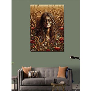 Kanvas Tablo Başak Tarlası Ve Kadın 70x100 cm