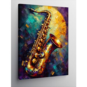 Kanvas Tablo Saksofon Melodisi 100x140 cm