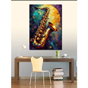 Kanvas Tablo Saksofon Melodisi 100x140 cm