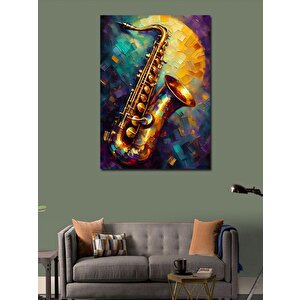 Kanvas Tablo Saksofon Melodisi 100x140 cm