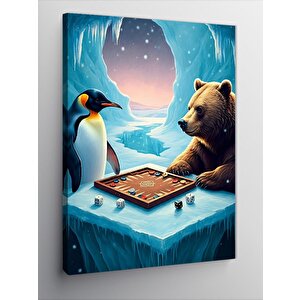 Kanvas Tablo Buzda Satranç Oyunu 70x100 cm