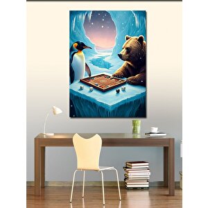 Kanvas Tablo Buzda Satranç Oyunu 70x100 cm