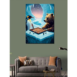 Kanvas Tablo Buzda Satranç Oyunu 70x100 cm