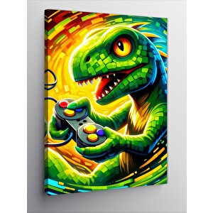 Kanvas Tablo Renkli Dinozor 50x70 cm