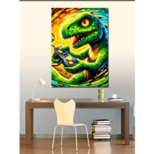Kanvas Tablo Renkli Dinozor 50x70 cm