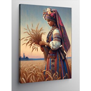 Kanvas Tablo Başak Tarlası Ve Kız 70x100 cm