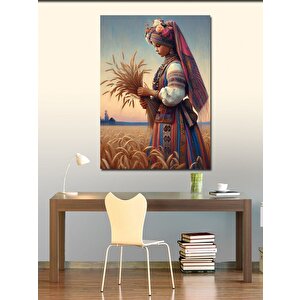Kanvas Tablo Başak Tarlası Ve Kız 70x100 cm