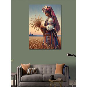 Kanvas Tablo Başak Tarlası Ve Kız 70x100 cm