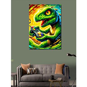 Kanvas Tablo Renkli Dinozor 100x140 cm